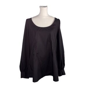 Tuckernuck Pomander Place Black Elevated Blouse 3X Long Sleeve